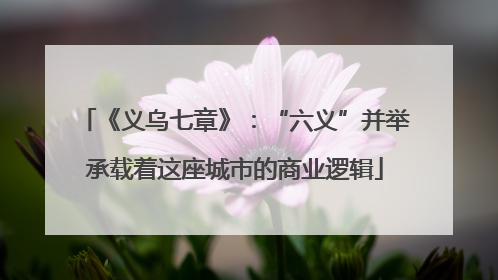 《义乌七章》：“六义”并举承载着这座城市的商业逻辑
