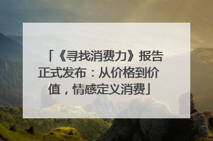 《寻找消费力》报告正式发布：从价格到价值，情感定义消费
