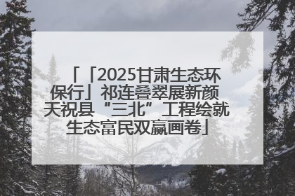 「2025甘肃生态环保行」祁连叠翠展新颜 天祝县“三北”工程绘就生态富民双赢画卷