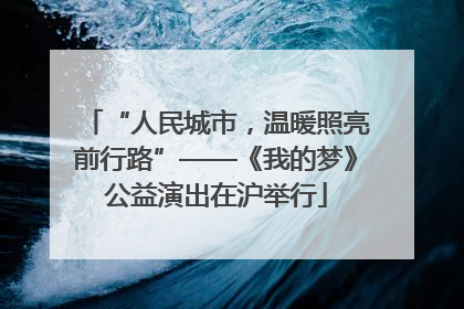 “人民城市，温暖照亮前行路”——《我的梦》公益演出在沪举行