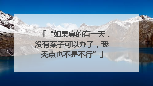 “如果真的有一天，没有案子可以办了，我秃点也不是不行”