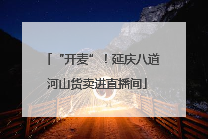 “开麦”！延庆八道河山货卖进直播间