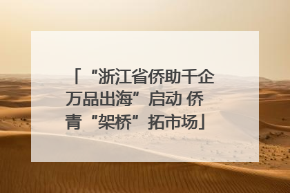 “浙江省侨助千企万品出海”启动 侨青“架桥”拓市场