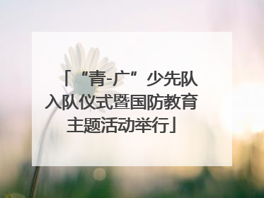 “青-广”少先队入队仪式暨国防教育主题活动举行