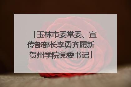 玉林市委常委、宣传部部长李勇齐履新贺州学院党委书记