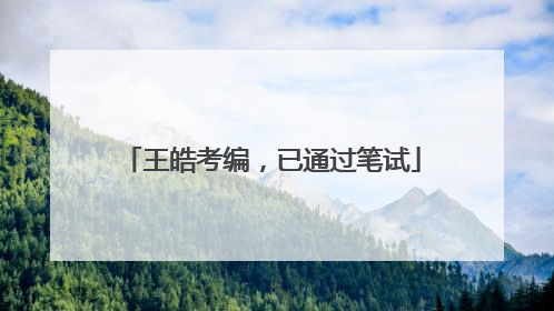 王皓考编，已通过笔试