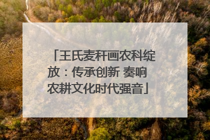 王氏麦秆画农科绽放：传承创新 奏响农耕文化时代强音