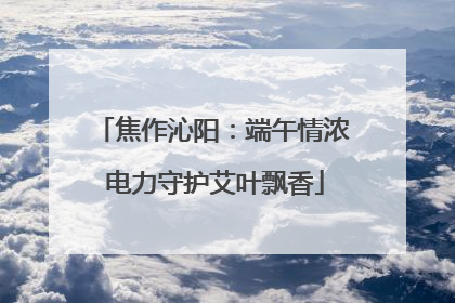焦作沁阳：端午情浓 电力守护艾叶飘香