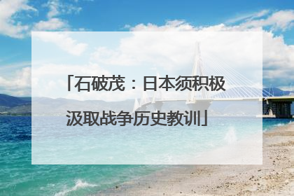 石破茂：日本须积极汲取战争历史教训