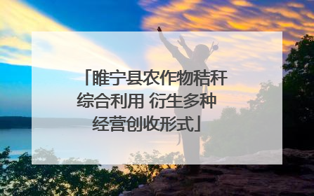 睢宁县农作物秸秆综合利用 衍生多种经营创收形式