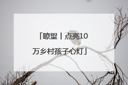 瞭望丨点亮10万乡村孩子心灯