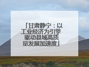甘肃静宁：以工业经济为引擎 驱动县域高质量发展加速度