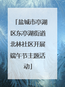 盐城市亭湖区东亭湖街道北林社区开展端午节主题活动