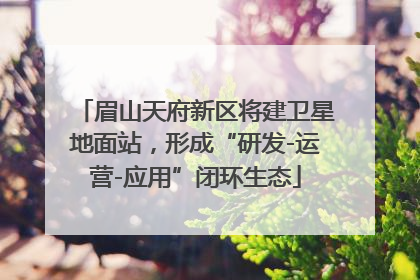 眉山天府新区将建卫星地面站，形成“研发-运营-应用”闭环生态