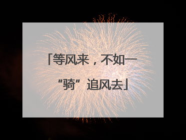 等风来，不如一“骑”追风去