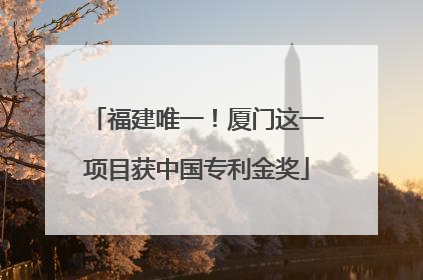 福建唯一！厦门这一项目获中国专利金奖