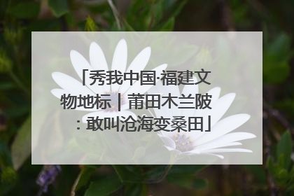 秀我中国·福建文物地标｜莆田木兰陂：敢叫沧海变桑田