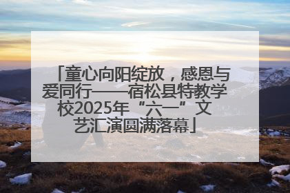 童心向阳绽放，感恩与爱同行——宿松县特教学校2025年“六一”文艺汇演圆满落幕