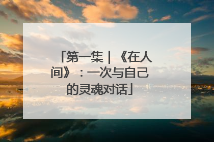 第一集｜《在人间》：一次与自己的灵魂对话