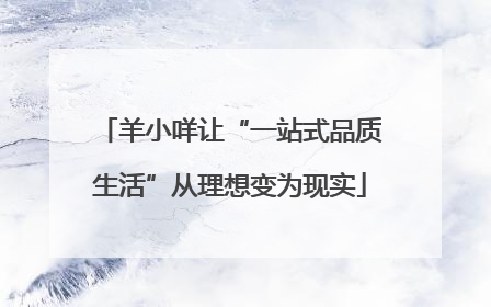 羊小咩让“一站式品质生活”从理想变为现实
