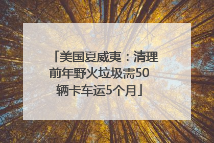 美国夏威夷：清理前年野火垃圾需50辆卡车运5个月
