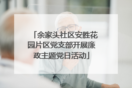 余家头社区安胜花园片区党支部开展廉政主题党日活动