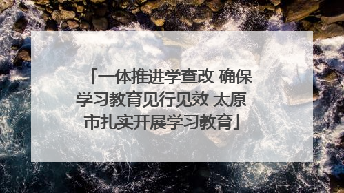 一体推进学查改 确保学习教育见行见效 太原市扎实开展学习教育