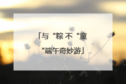 与“粽 不“童“端午奇妙游