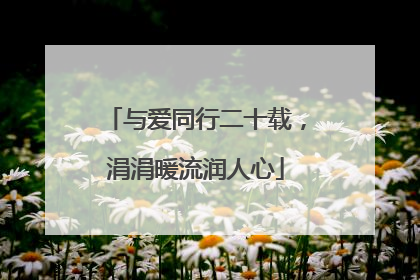 与爱同行二十载，涓涓暖流润人心