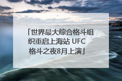 世界最大综合格斗组织重启上海站 UFC格斗之夜8月上演
