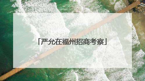 严允在福州招商考察