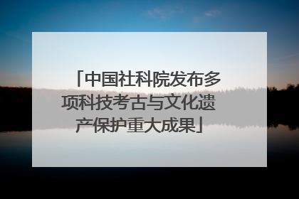 中国社科院发布多项科技考古与文化遗产保护重大成果