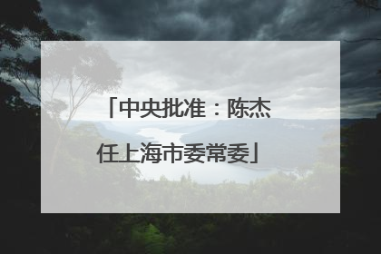 中央批准：陈杰任上海市委常委