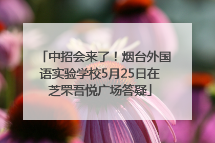 中招会来了！烟台外国语实验学校5月25日在芝罘吾悦广场答疑