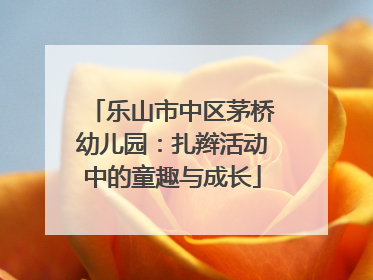 乐山市中区茅桥幼儿园：扎辫活动中的童趣与成长