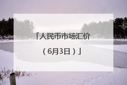 人民币市场汇价（6月3日）