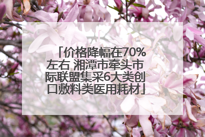 价格降幅在70%左右 湘潭市牵头市际联盟集采6大类创口敷料类医用耗材