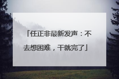 任正非最新发声：不去想困难，干就完了