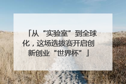 从“实验室”到全球化，这场选拔赛开启创新创业“世界杯”