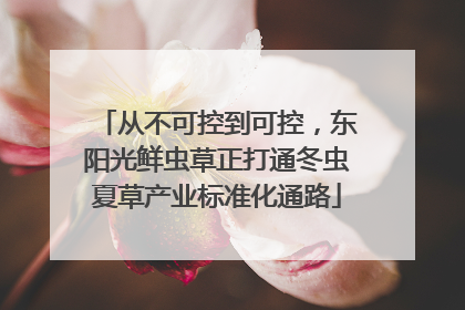 从不可控到可控，东阳光鲜虫草正打通冬虫夏草产业标准化通路