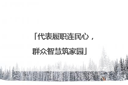 代表履职连民心，群众智慧筑家园