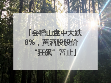 会稽山盘中大跌8%，黄酒股股价“狂飙”暂止
