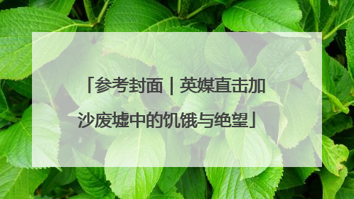 参考封面｜英媒直击加沙废墟中的饥饿与绝望