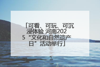 可看、可玩、可沉浸体验 河南2025“文化和自然遗产日”活动举行