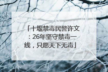 十堰禁毒民警许文：26年坚守禁毒一线，只愿天下无毒