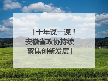 十年谋一谏！安徽省政协持续聚焦创新发展