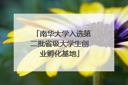 南华大学入选第二批省级大学生创业孵化基地