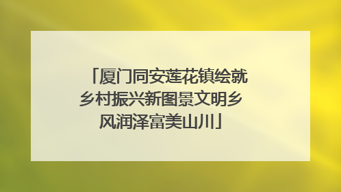 厦门同安莲花镇绘就乡村振兴新图景文明乡风润泽富美山川