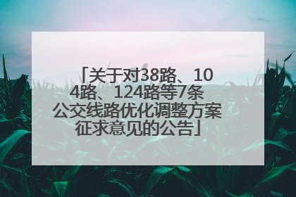 关于对38路、104路、124路等7条公交线路优化调整方案征求意见的公告