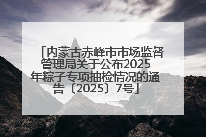 内蒙古赤峰市市场监督管理局关于公布2025年粽子专项抽检情况的通告〔2025〕7号